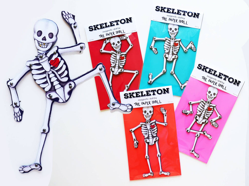 Aimant de réfrigérateur articulé | Squelette | Décoration de fête d'Halloween