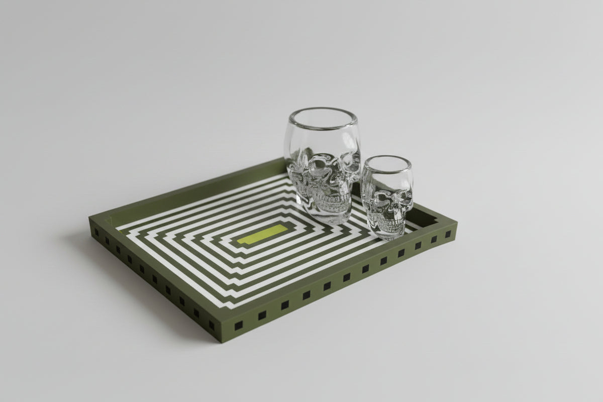 geometric serving tray