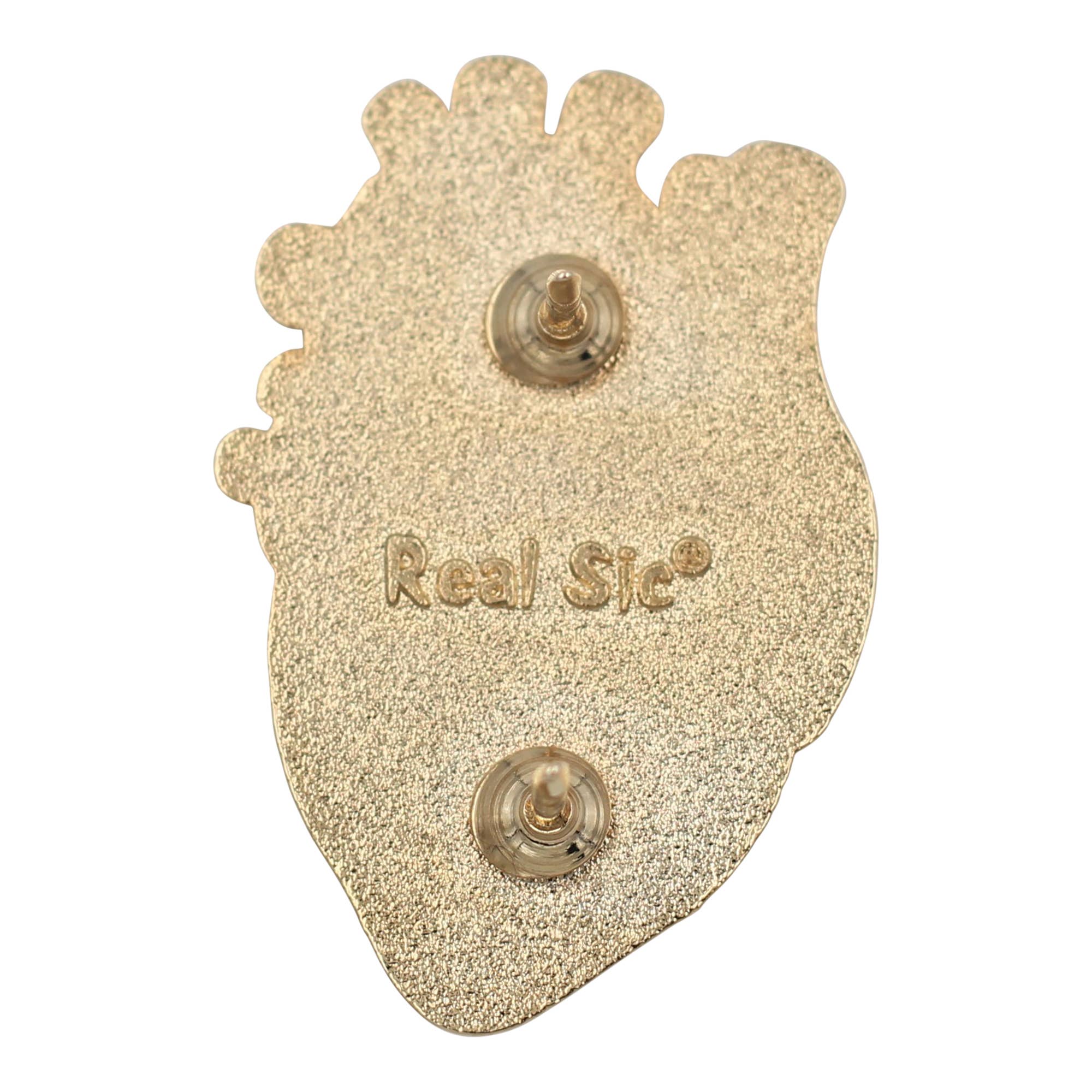 Anatomical Heart Enamel Pin, realistic scientific heart design, from Real Sic