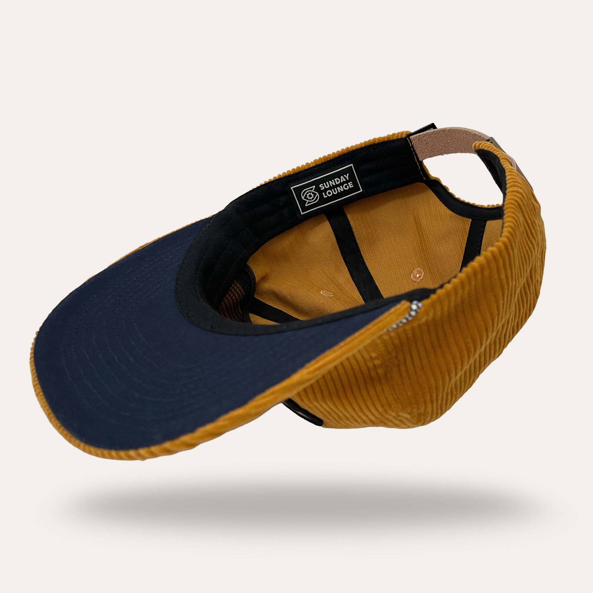 Mushroom Hat in mustard corduroy, from Sunday Lounge