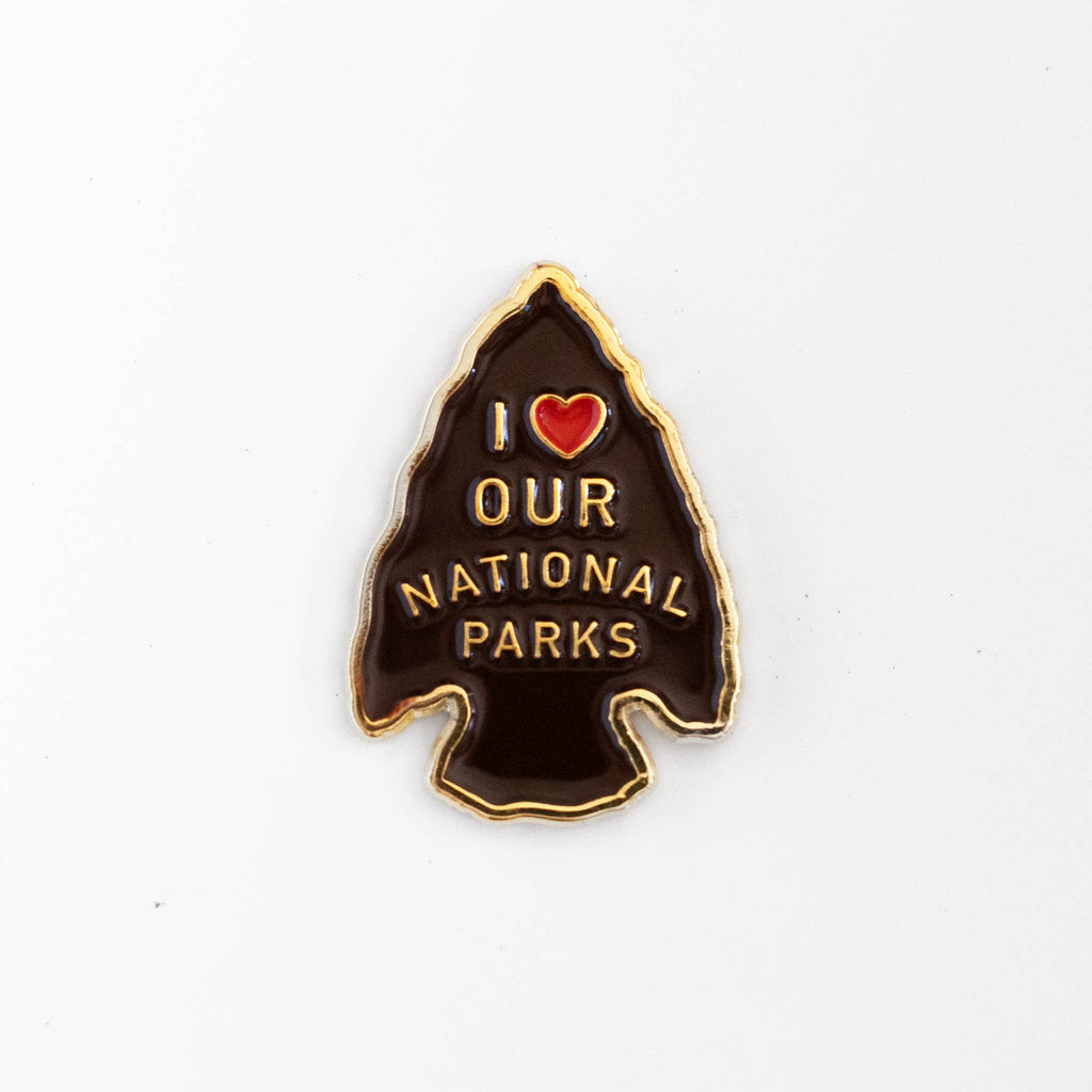 I Love Our National Parks Enamel Pin in metallic gold, from Union Made