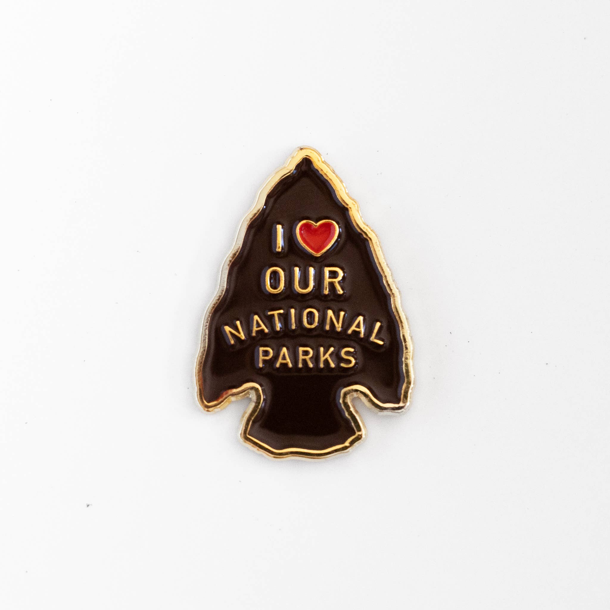 I Love Our National Parks Enamel Pin in metallic gold, from Union Made