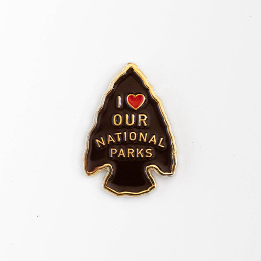 I Love Our National Parks Enamel Pin in metallic gold, from Union Made