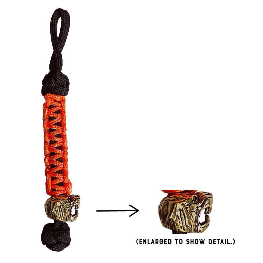 Paracord Lanyard with brass tiger bead, from Lucky Jack