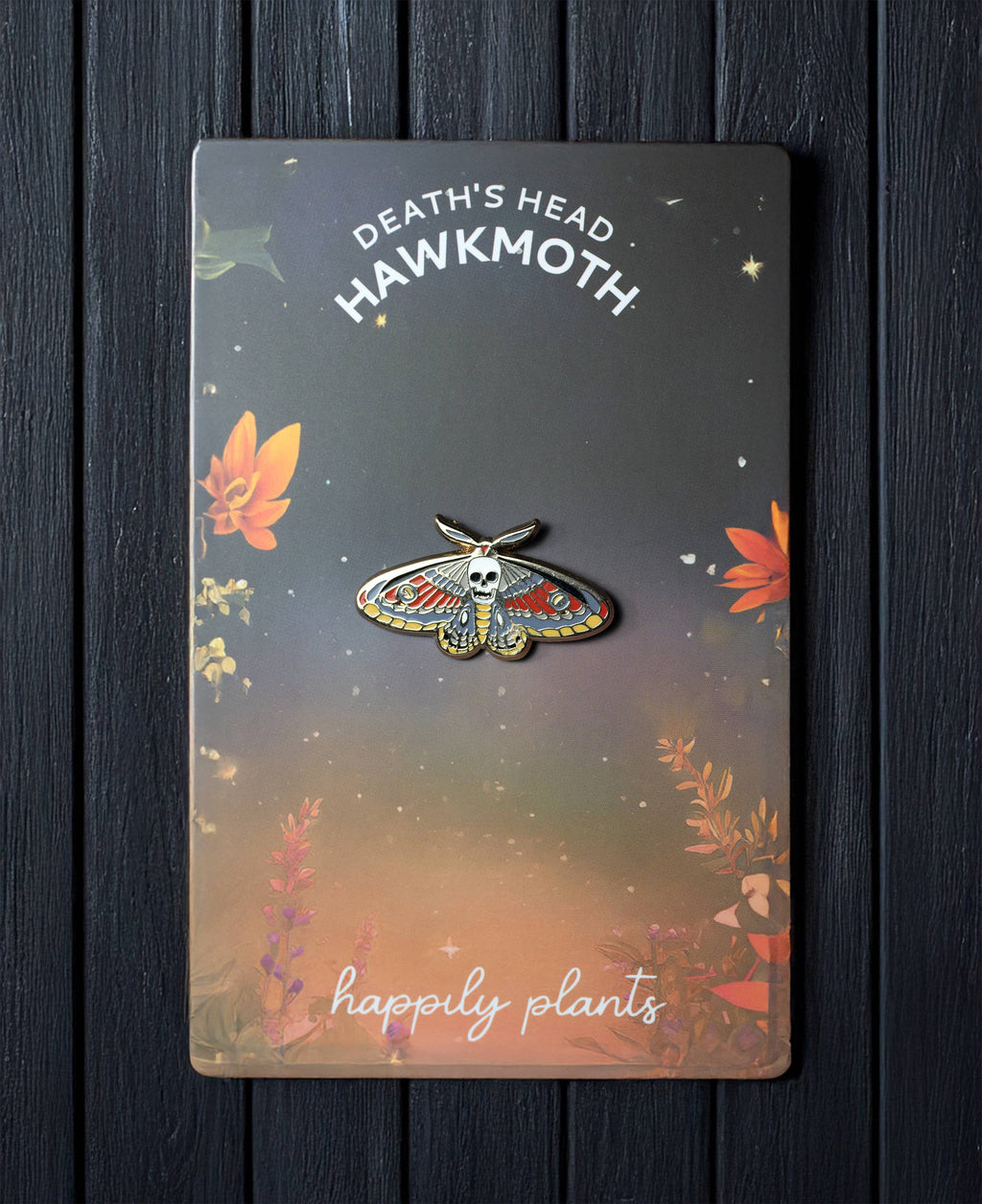 Death Moth Pin - Gothic Death's-Head Hawkmoth Accessory