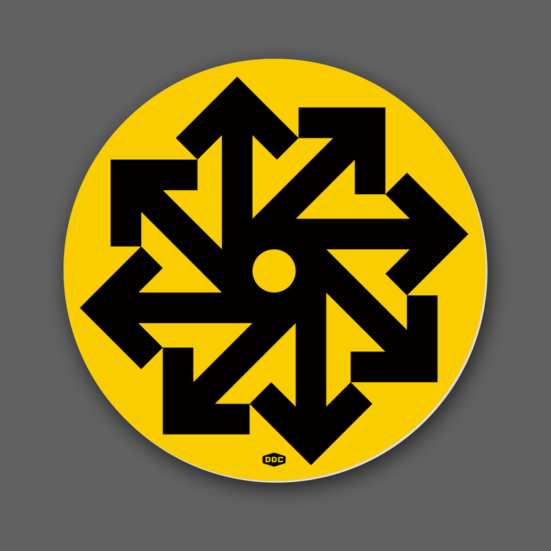 DDC-373 Chaos Arrows vinyl decal by Draplin Design Co.