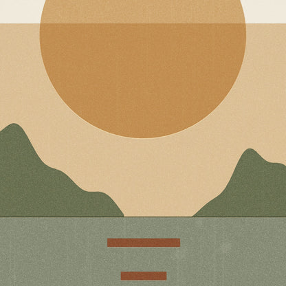 Close-up of riso grain and soft misregistration on the Still Water print by Moss and Fog