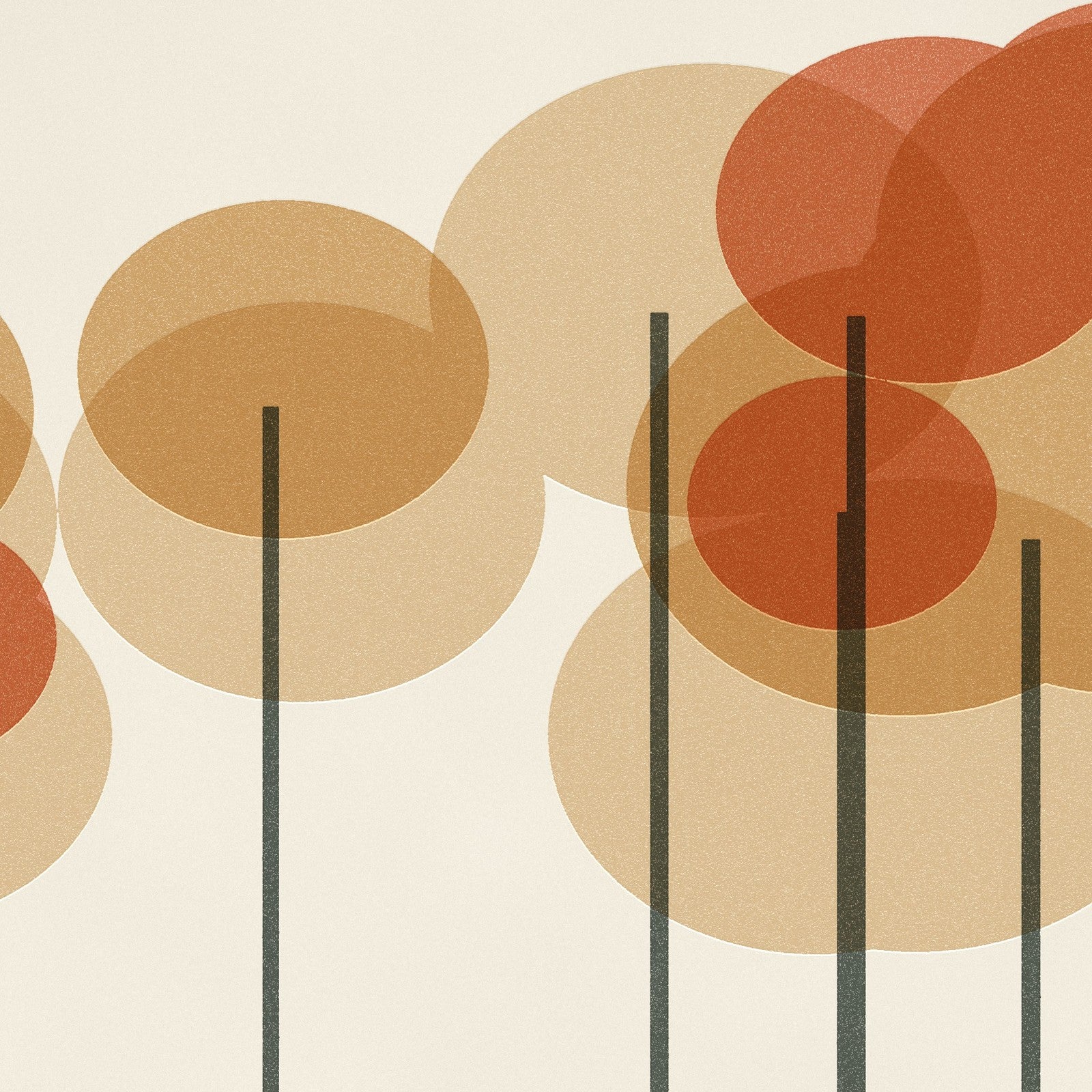Close-up of riso grain on The Amber Woods print by Moss and Fog