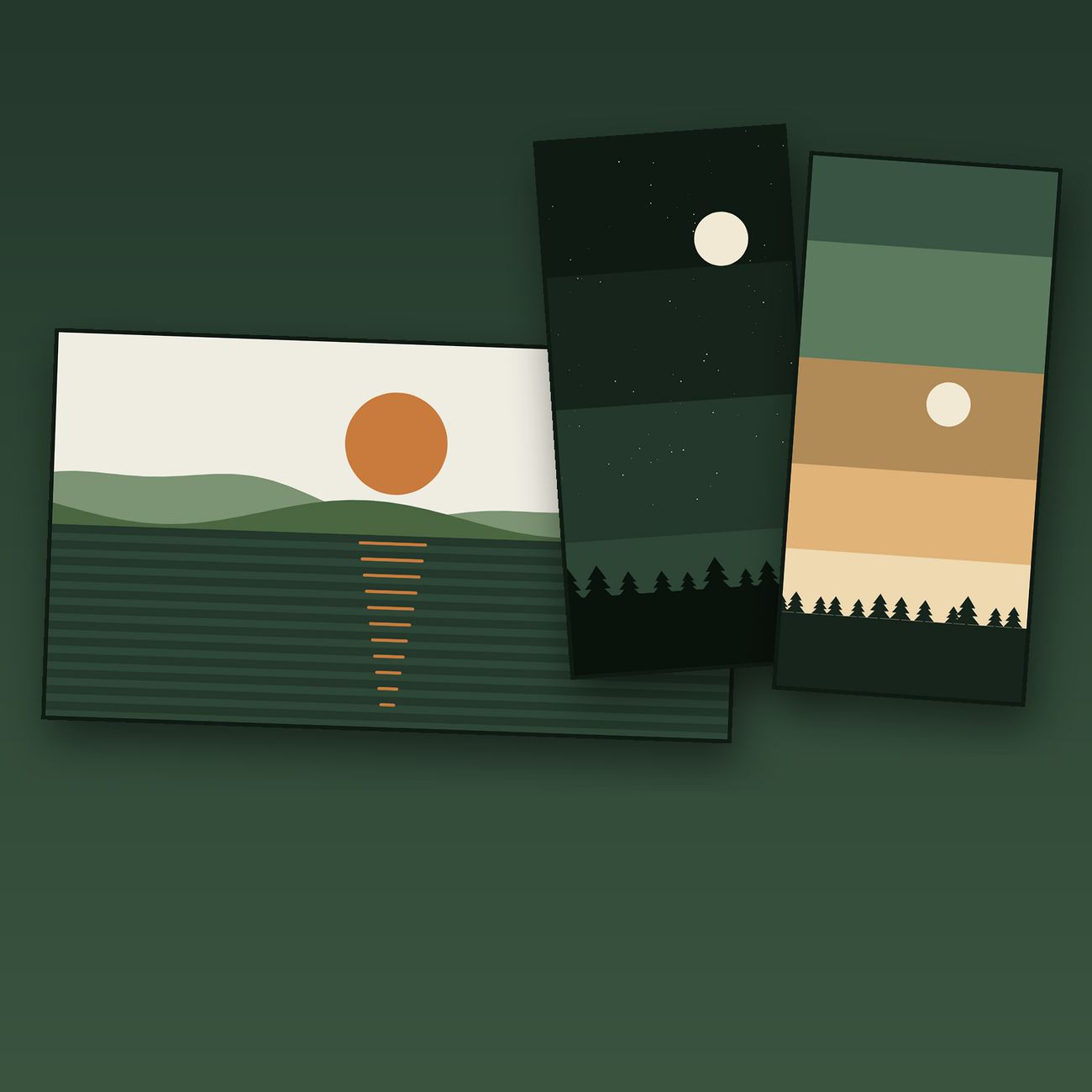 Free Moss and Fog wallpaper pack — five original landscape wallpapers for phone and desktop