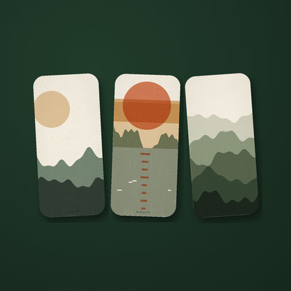 Free Moss and Fog wallpaper pack, three textured landscape phone wallpapers on deep green