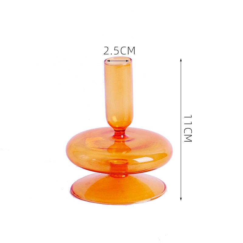 Colorful Glass Candlestick Holder