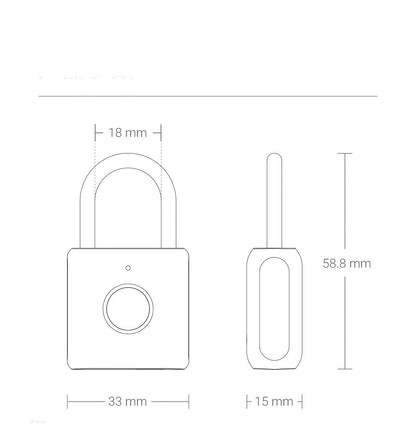 Candado electrónico de seguridad con huella dactilar a prueba de agua USB