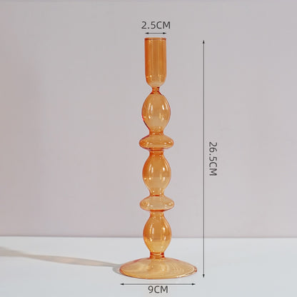 Colorful Glass Candlestick Holder