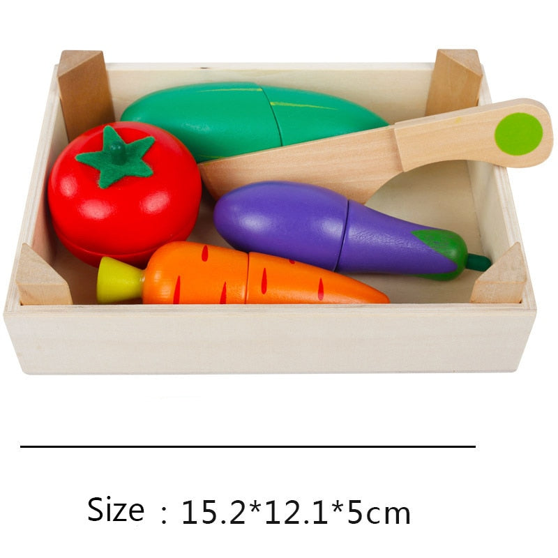 Frutas y verduras de madera magnéticas para el tiempo de juego de los niños