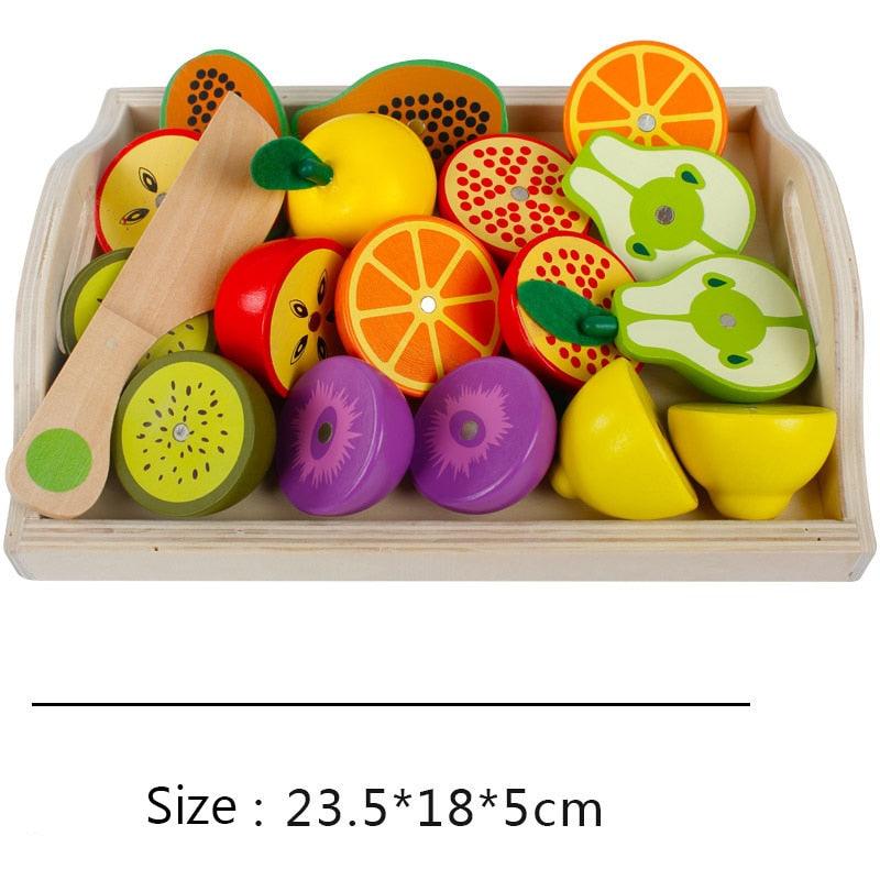 Magnetic Wooden Fruits and Vegetables for Children's Playtime