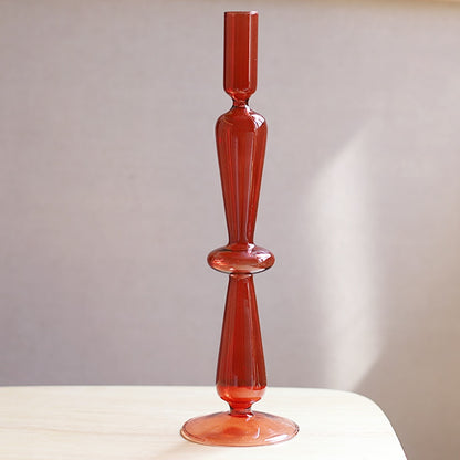 Colorful Glass Candlestick Holder