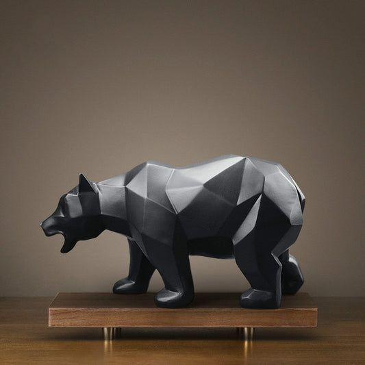 Escultura de oso geométrico moderno