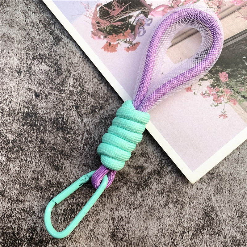 Cordón trenzado fluorescente con mosquetón