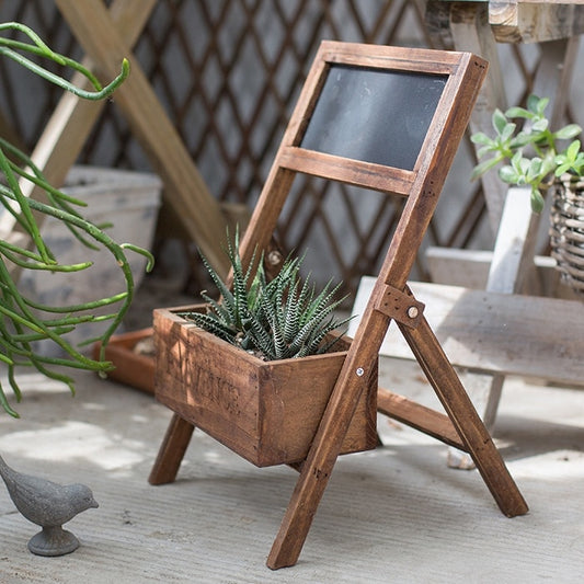 Chalkboard Stand with Integrated Planter