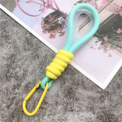 Fluorescent Braided Lanyard with Carabiner