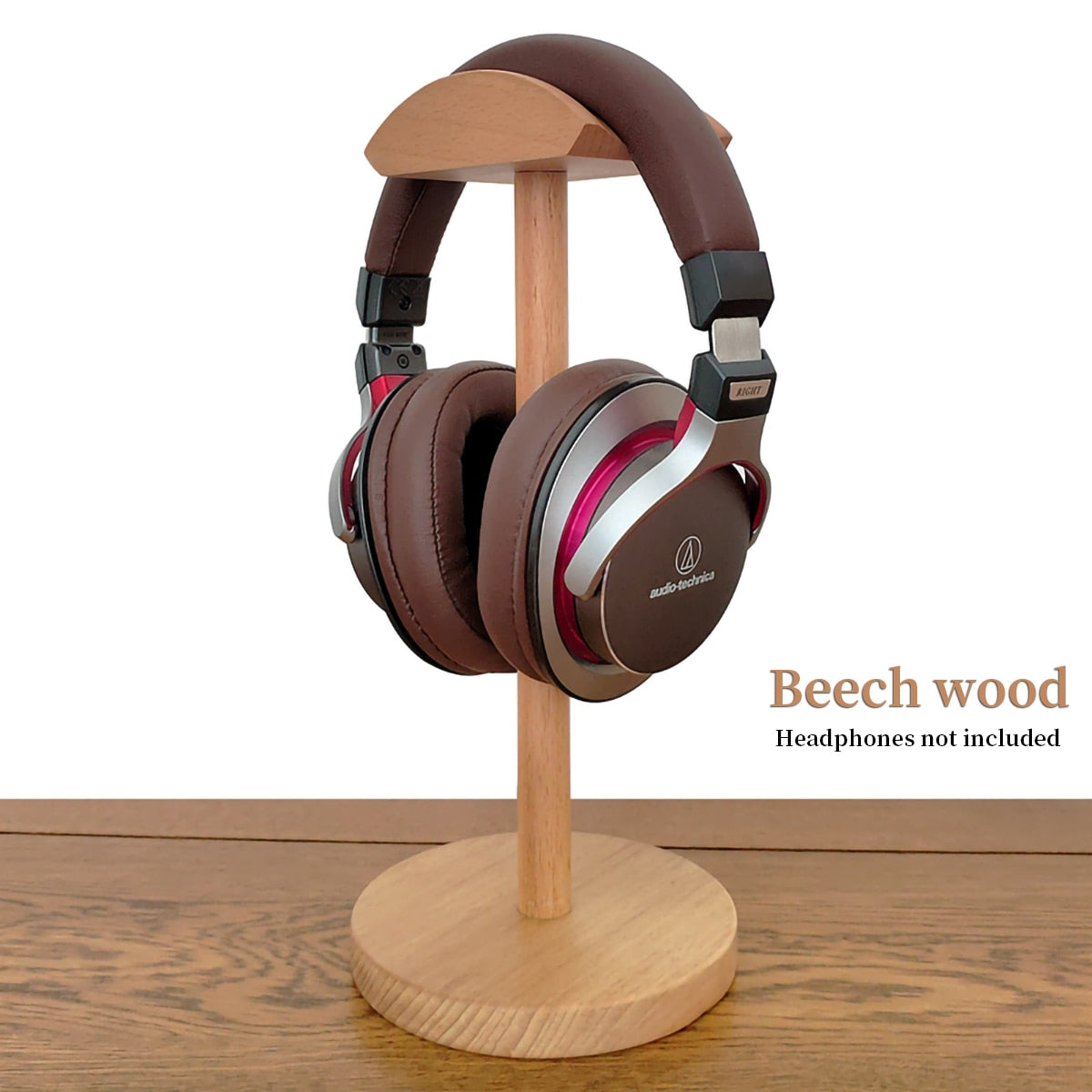 Soporte para auriculares de madera maciza y latón