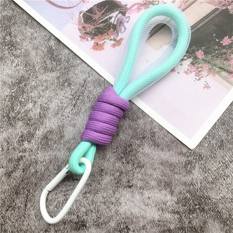 Fluorescent Braided Lanyard with Carabiner