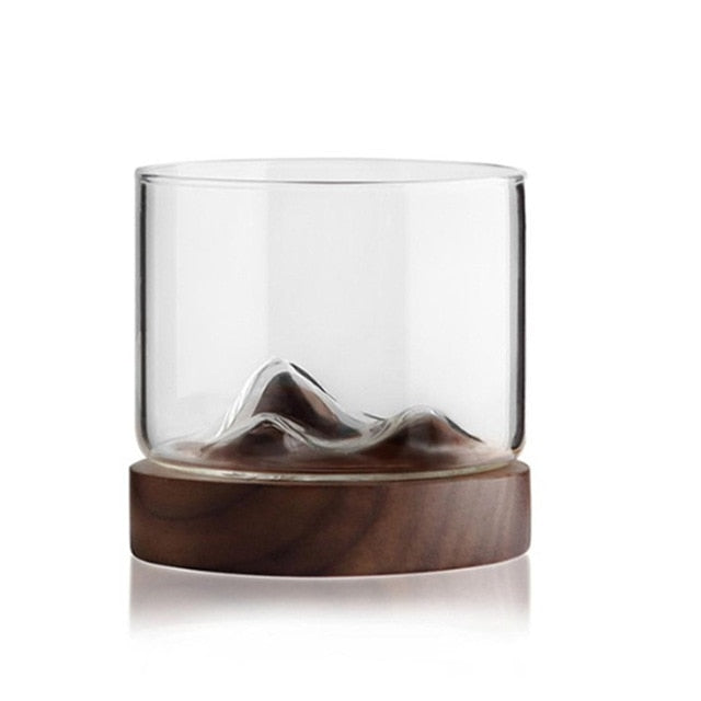 Glass and Wood Mountain Tumbler