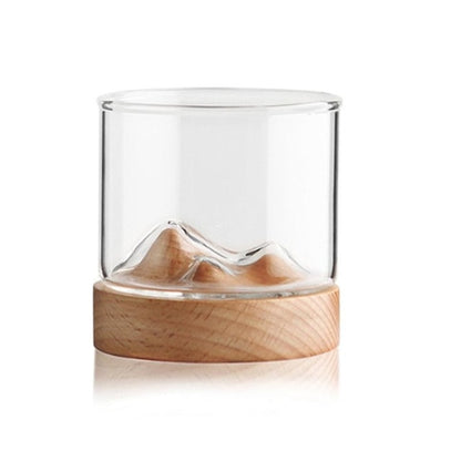 Glass and Wood Mountain Tumbler