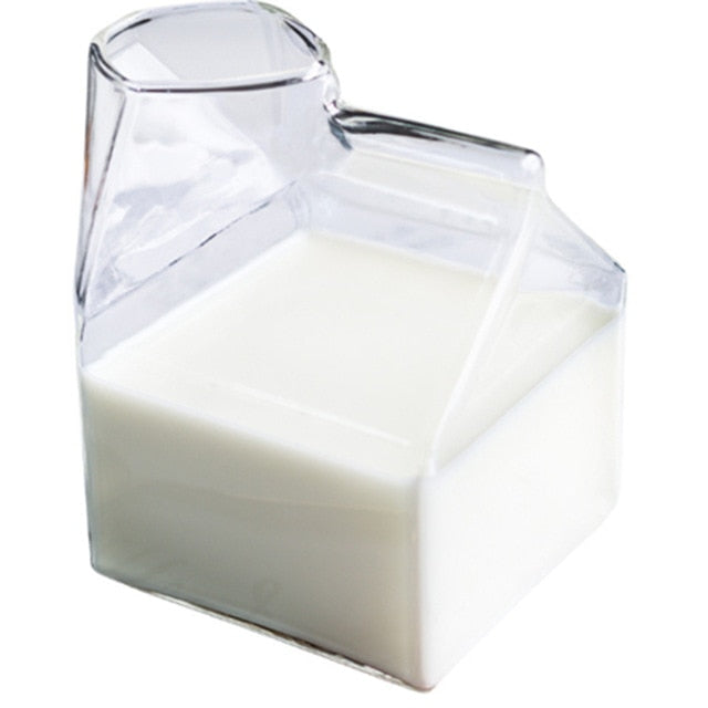 Crema de cartón de leche de vidrio