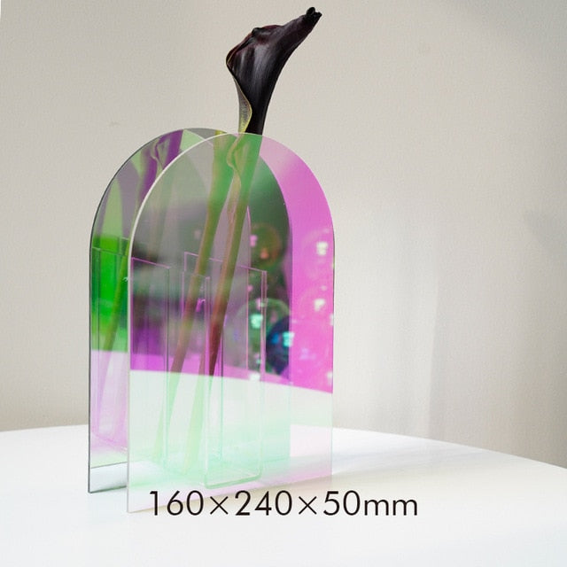 Postmodern Wave Rainbow Acrylic Vases