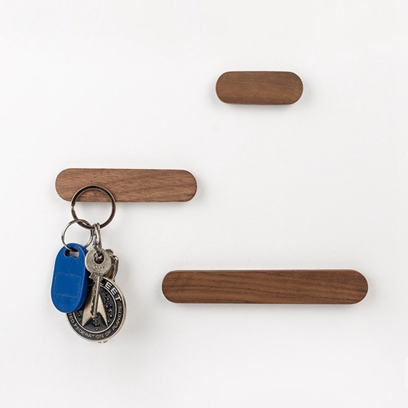Minimal Magnetic Wooden Wall Hooks